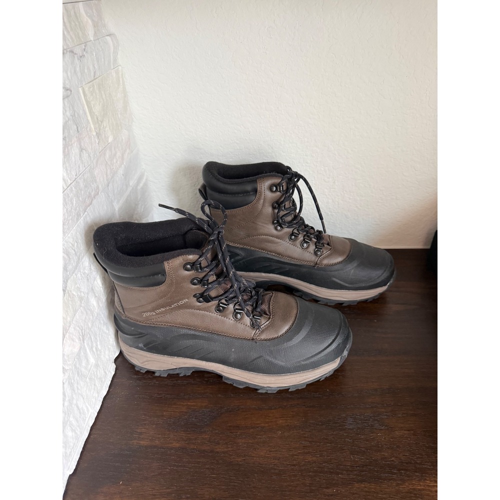 Eddie Bauer Sequoia Mens 9 Brown Black 200g Thinsulate Winter Boots Waterproof